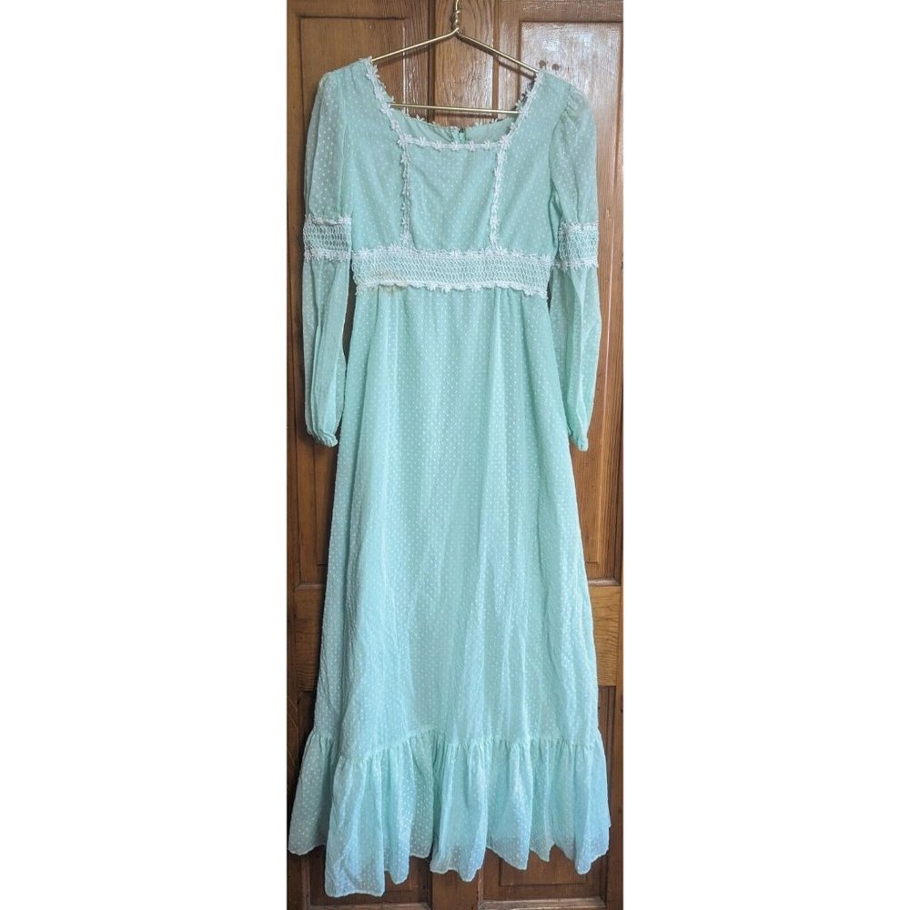 JCPenney Light Blue Lace Trim Prom Dress